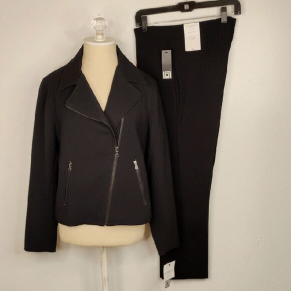 Liz Claiborne Black Zippered Jacket and Pants Set size LP NWT - Picture 13 of 13